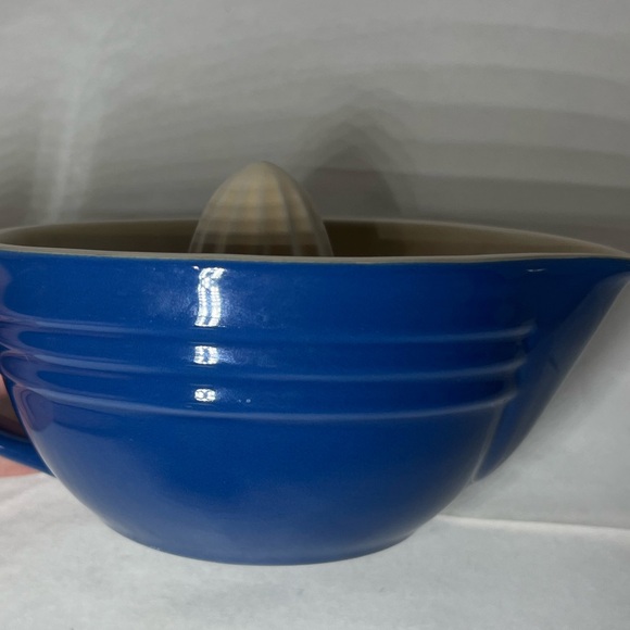 Le Creuset Stoneware Citrus Lemon Juicer Blue Glazed Reamer Excellent - Picture 6 of 6